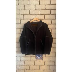 Women's Black Fleece Zipper Jacket